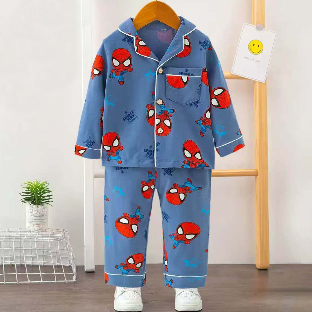 Boys Printed Spiderman Nightsuit
