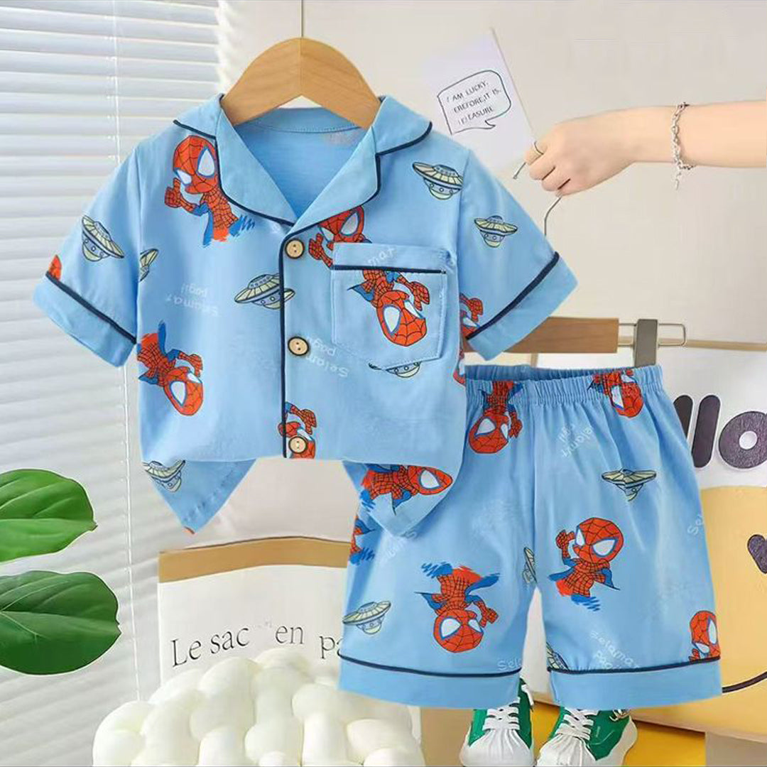Boys Spiderman Nightsuit - Blue