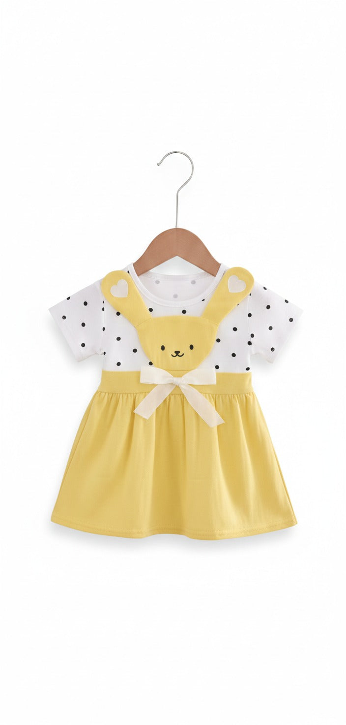 Girls Fancy Frock-Yellow