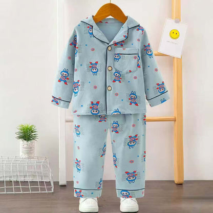 Boys Printed Captain America Nightsuit - Grey