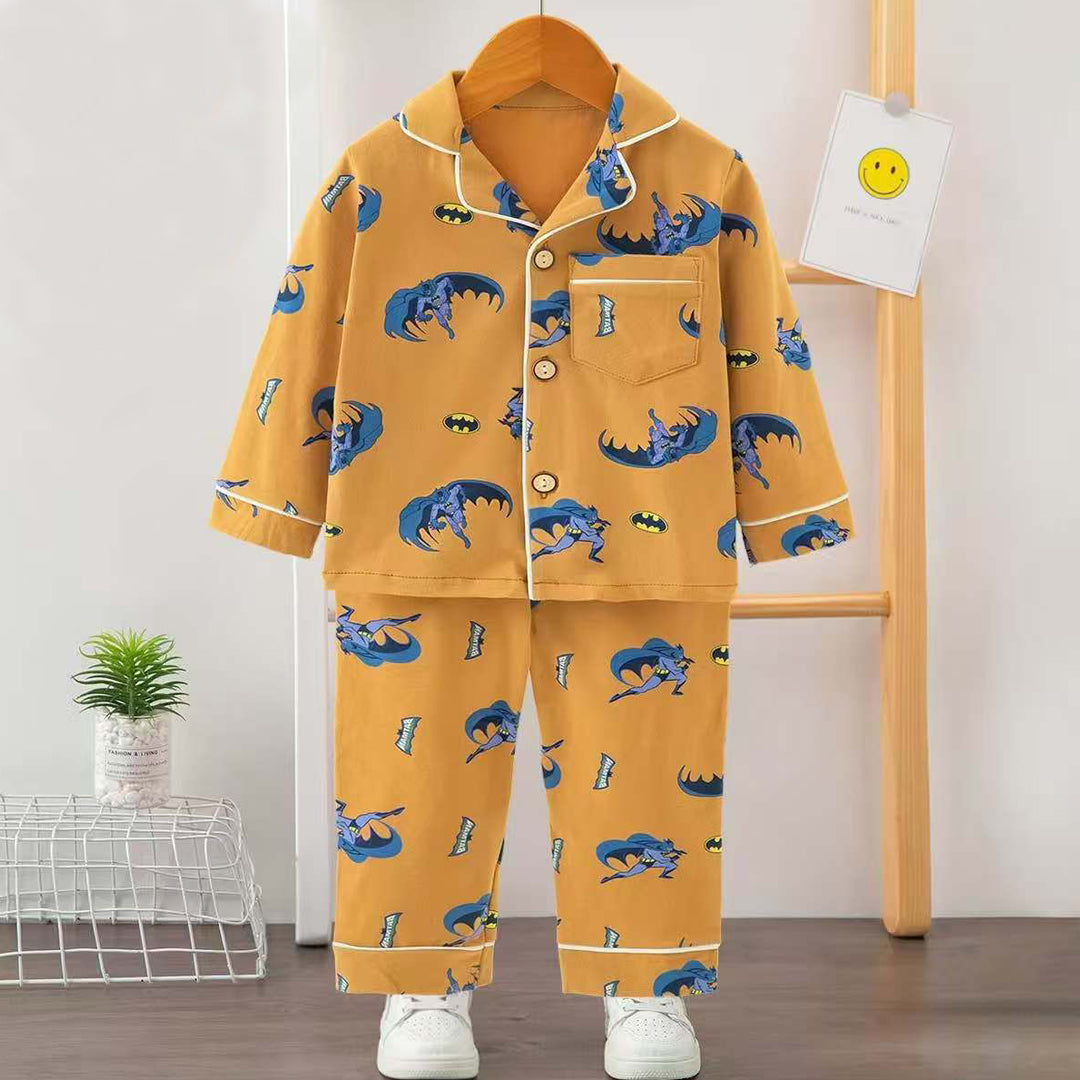 Boys Printed Batman Nightsuit - Brown