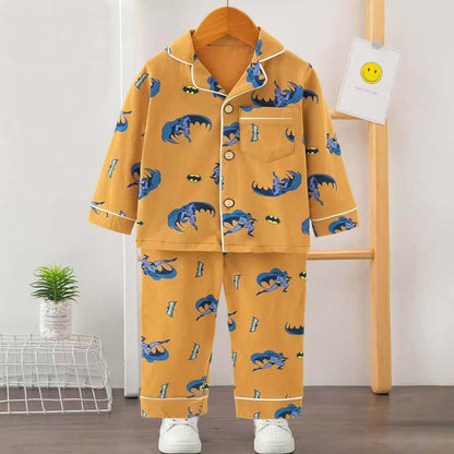 Boys Printed Batman Nightsuit - Brown