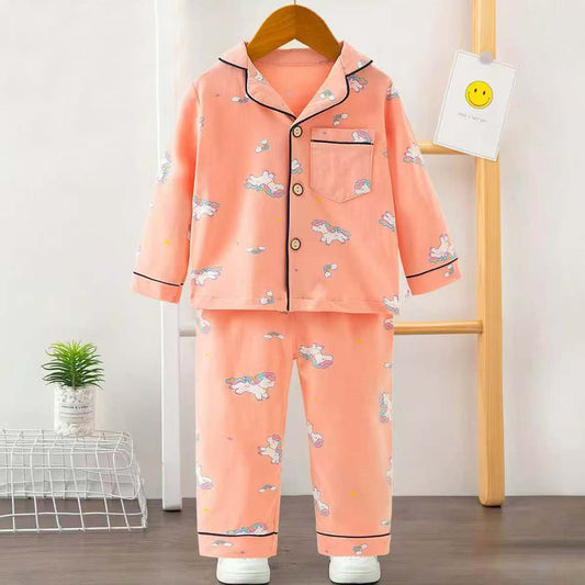 Kids Unisex Printed Unicorn Night suit