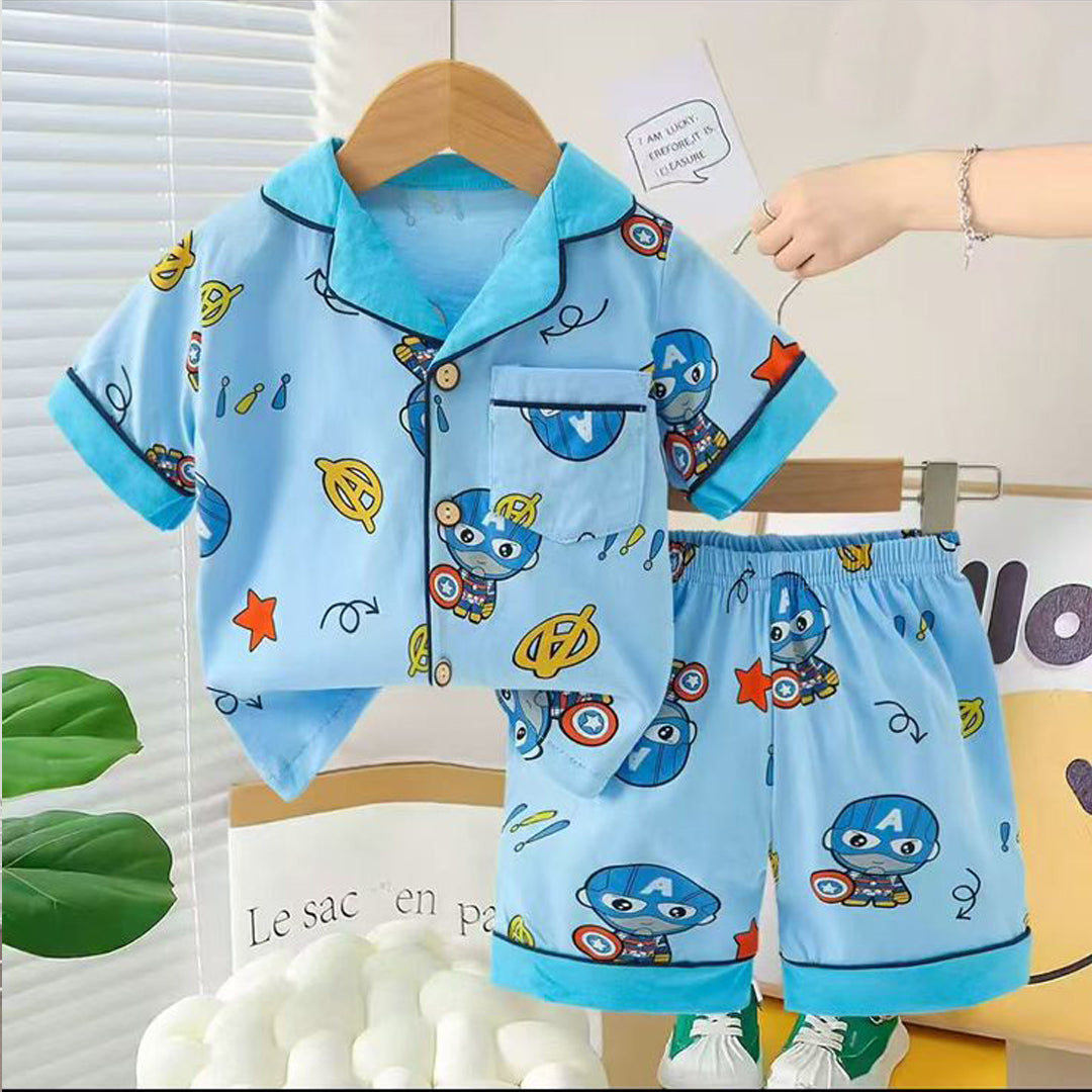 Boys Captain America Nightsuit - Blue