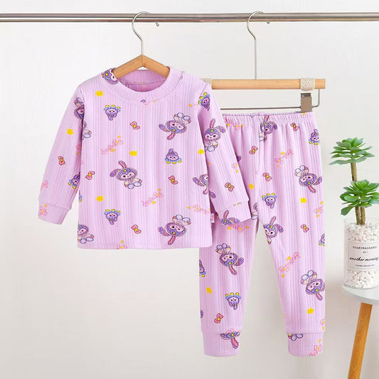 Girls Bear Pajama Suit 2 Piece - Purple