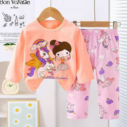 Girls Unicorn Pajama Suit 2 Piece - Pink & Purple