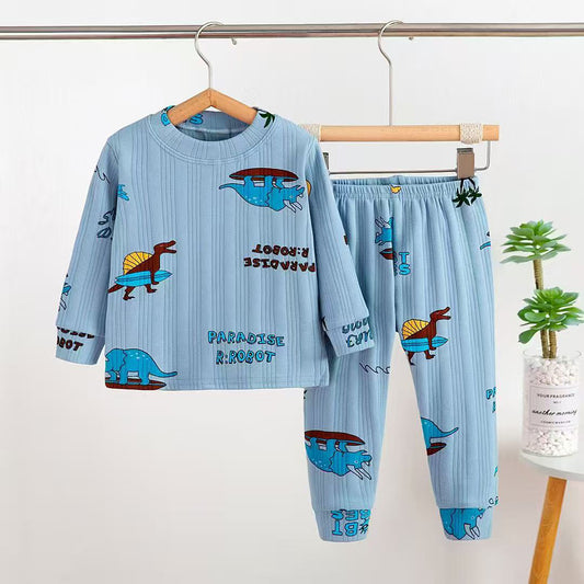 Boys Dinosaur Pajama Suit 2 Piece - Blue