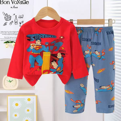 Boys Superman Pajama Suit 2 Piece - Red & Blue