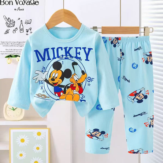 Kids Unisex Mickey Pajama Suit - Blue
