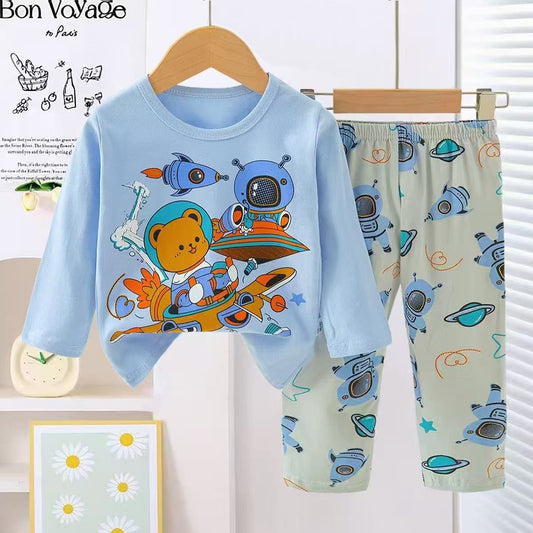 Boys Astronaut Pajama Suit 2 Piece - Blue