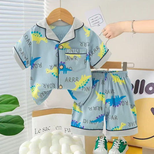 Boys Dinosaur Nightsuit - Grey