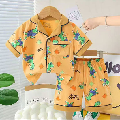 Boys Dino Nightsuit - Orange