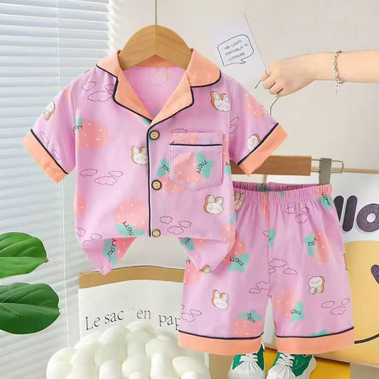 Girls Rabbit Nightsuit - Pink