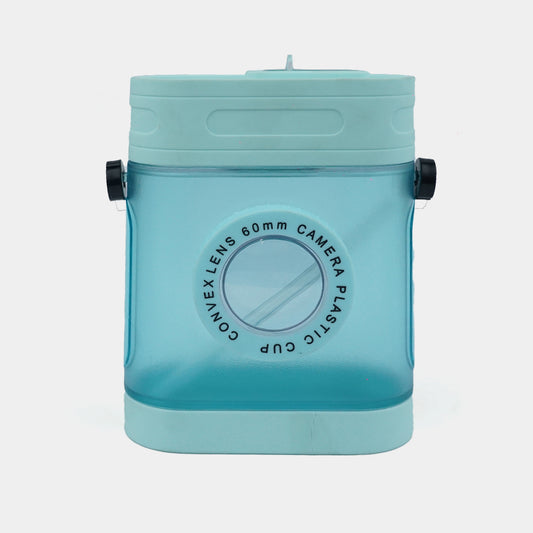 Camera Water Bottle With Straw And Strap