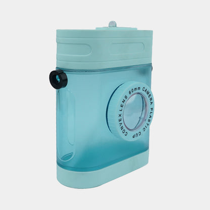 Camera Water Bottle With Straw And Strap