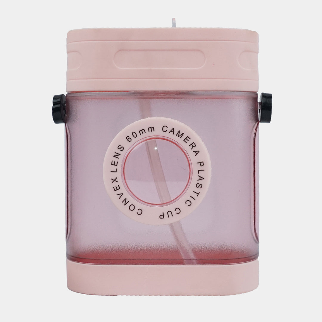 Camera Water Bottle With Straw And Strap
