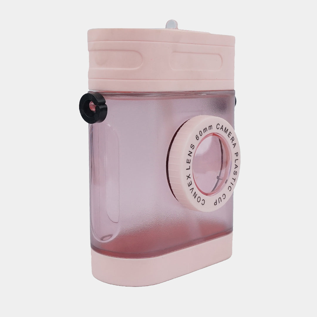 Camera Water Bottle With Straw And Strap