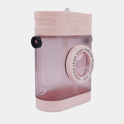 Camera Water Bottle With Straw And Strap