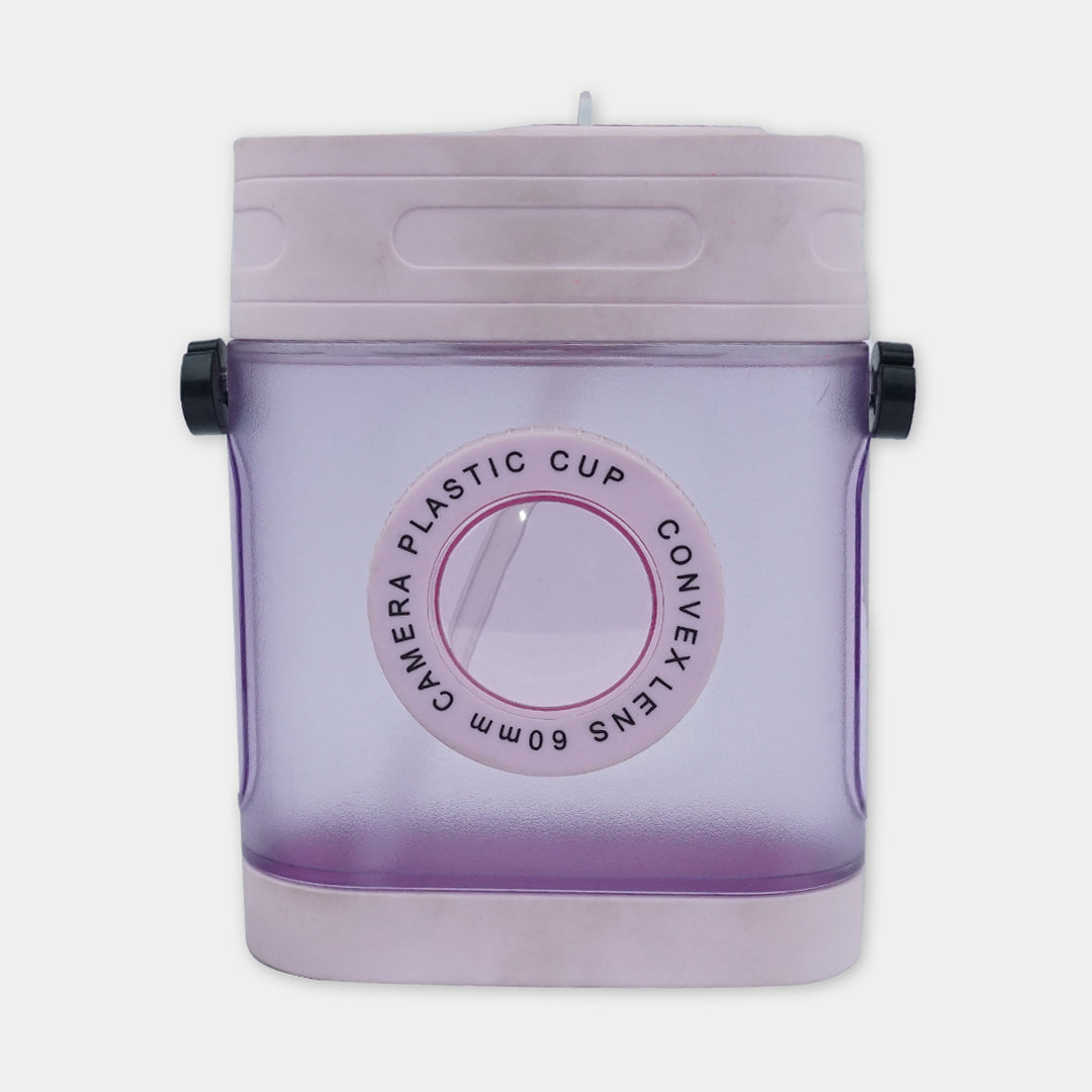 Camera Water Bottle With Straw And Strap