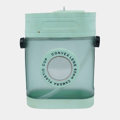 Camera Water Bottle With Straw And Strap