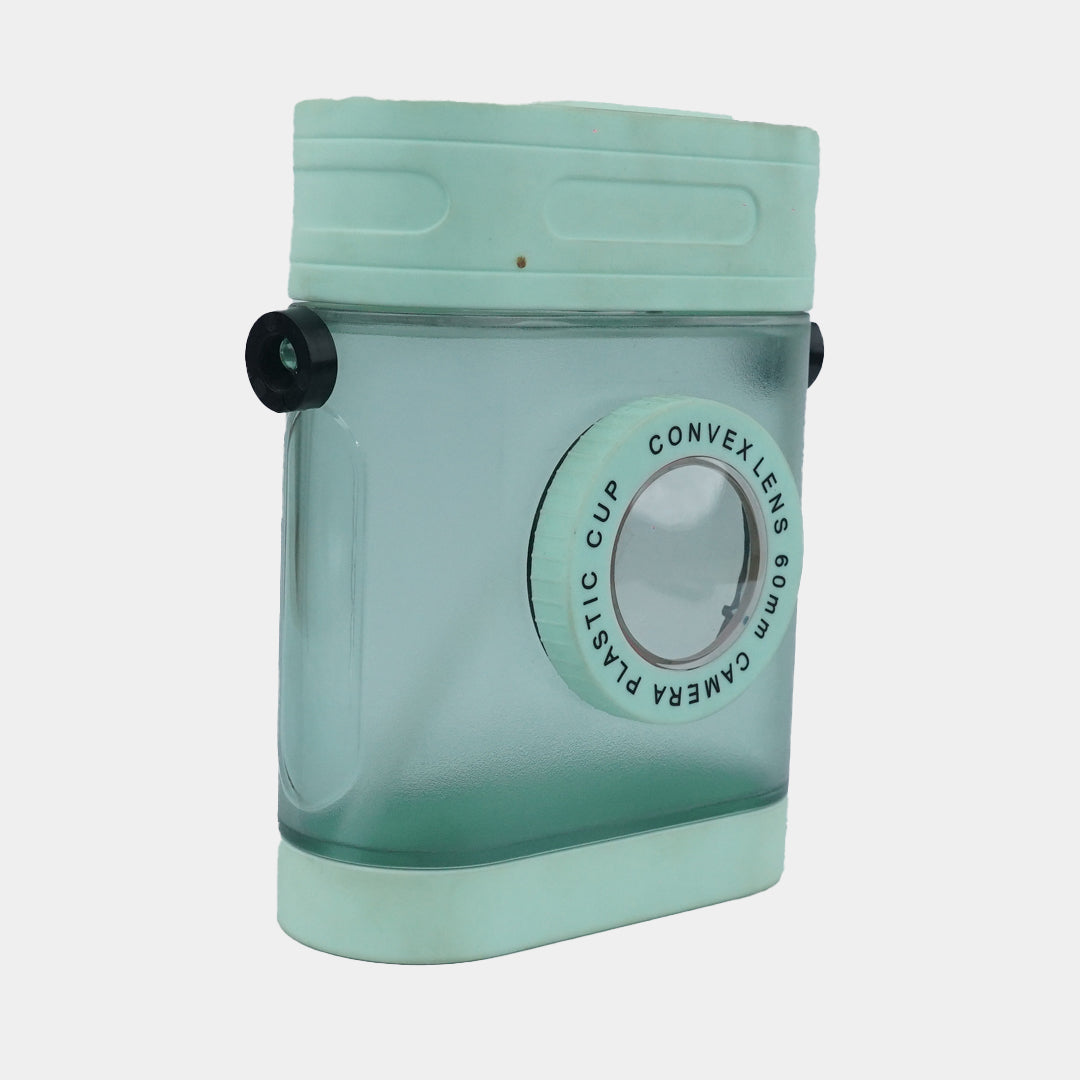 Camera Water Bottle With Straw And Strap