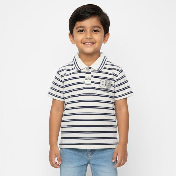 Boys' Classic Striped Polo Shirt